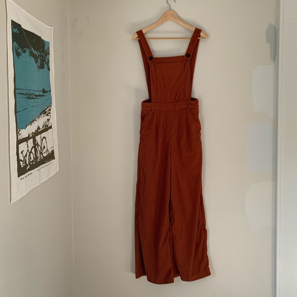 NWOT CIDER Burnt Orange overall jumper; M